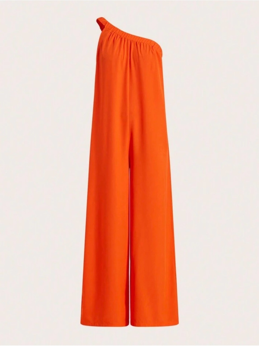 One-Shoulder Wide-Leg Jumpsuit - Orange